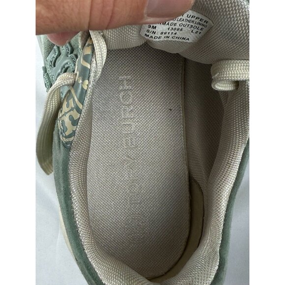 TORY BURCH T Monogram Good Luck Trainer Blue Celadon Women's Shoes Size 9M - Picture 9 of 9